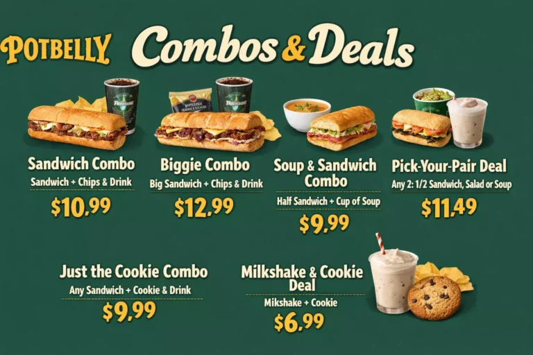 potbelly menue​ combos and delas